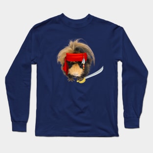 Very cute pirate guinea pig with sword Long Sleeve T-Shirt